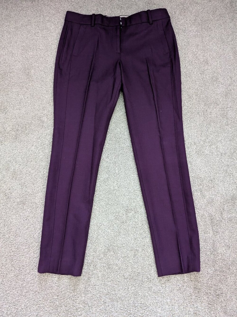 J Crew Size 8 Short Purple Straight Leg Ankle Pants